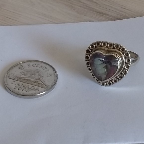 Rainbow Topaz Silver Ring - Picture 5 of 5